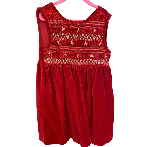Vintage Gymboree 5Y Nutcracker Smocked Red Velvet Christmas Dress With Blouse an - Picture 3 of 16